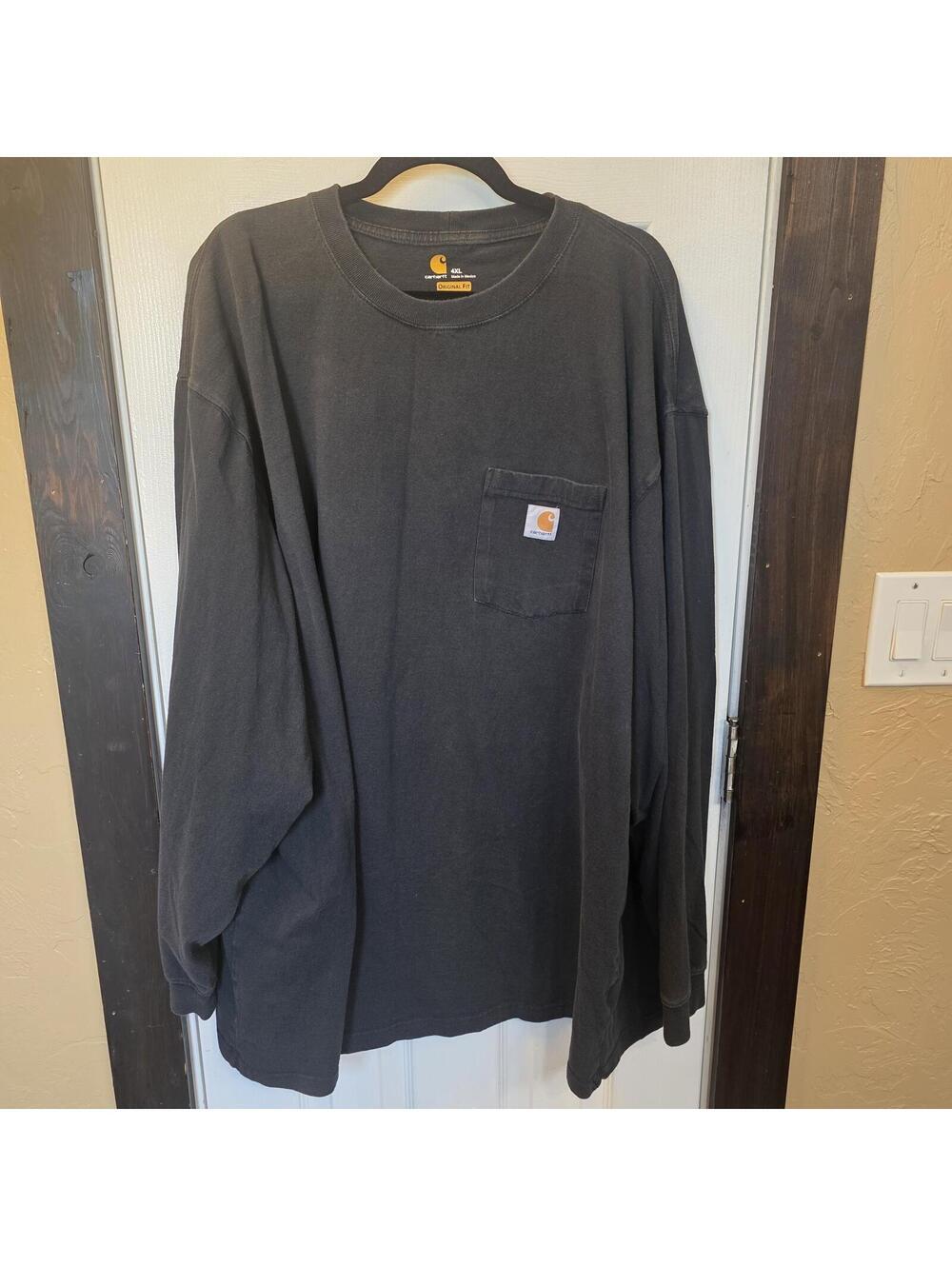 Carhartt Men's Black Original Fit Long Sleeve Pocket T-Shirt 4XL